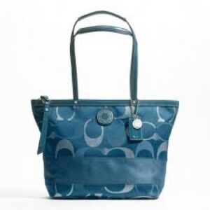 Coach Teal Signature Tote